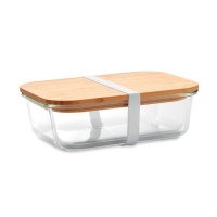 Kuhinjski dodatki Steklen lunchbox z bambusovim pokrovom